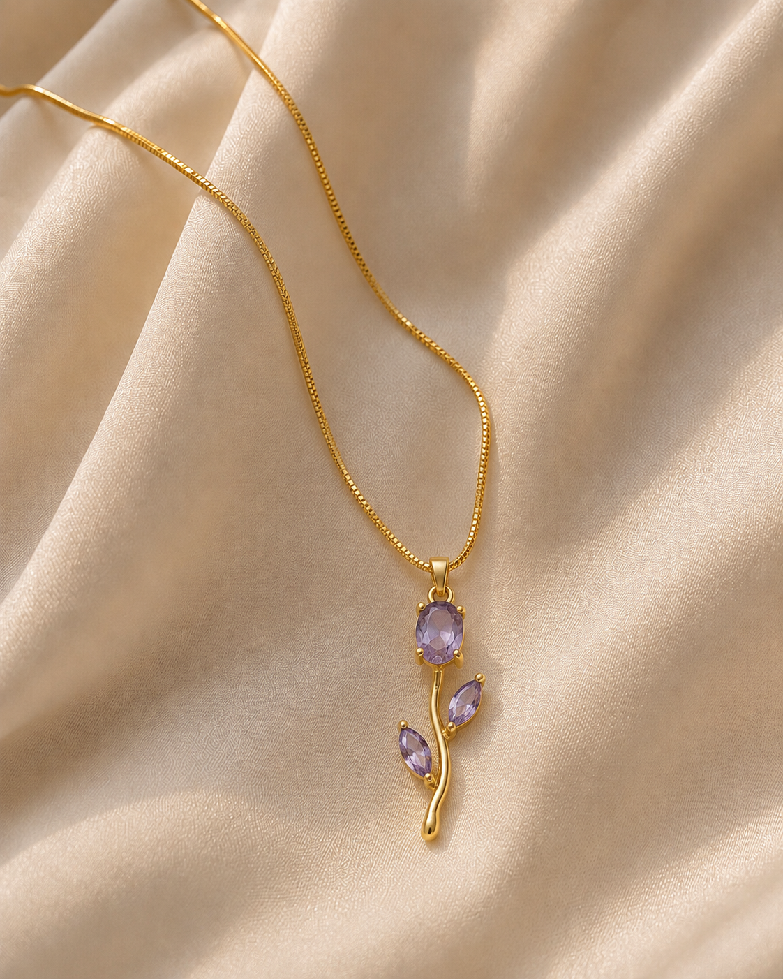 Crimson Bloom Pendant Necklace
