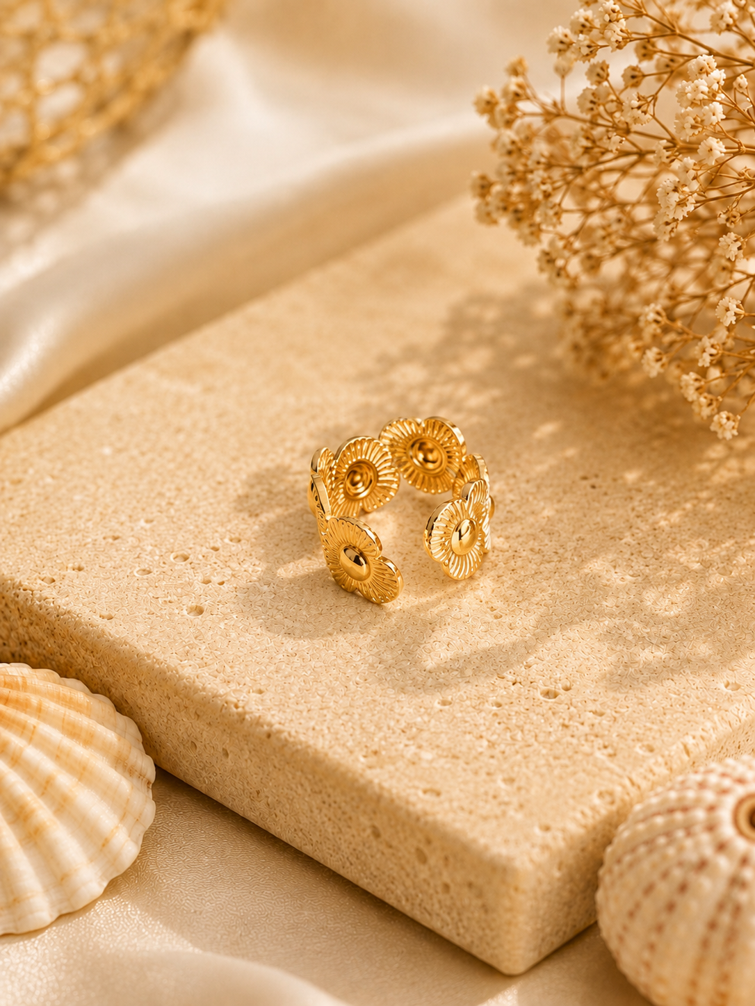 Ivory Bloom Adjustable Ring