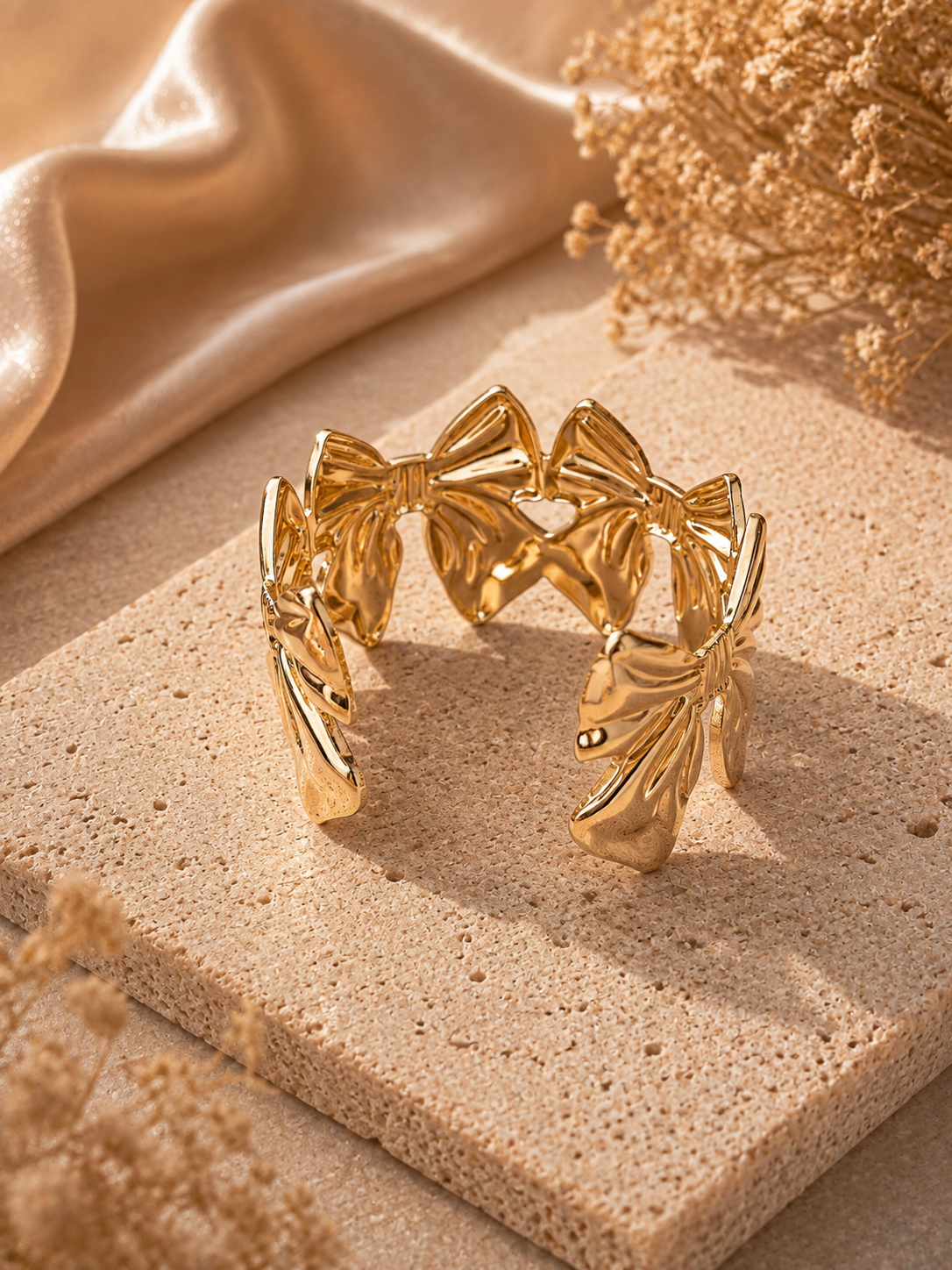 Golden Bow Affair Cuff Bracelet