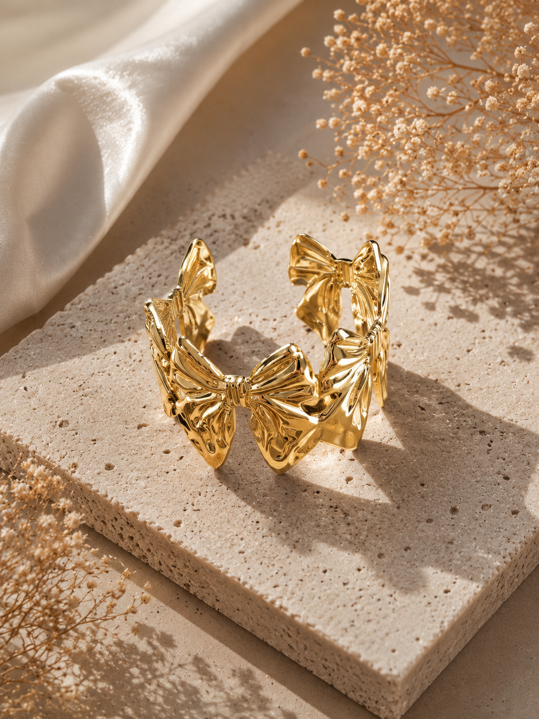 Golden Bow Affair Cuff Bracelet