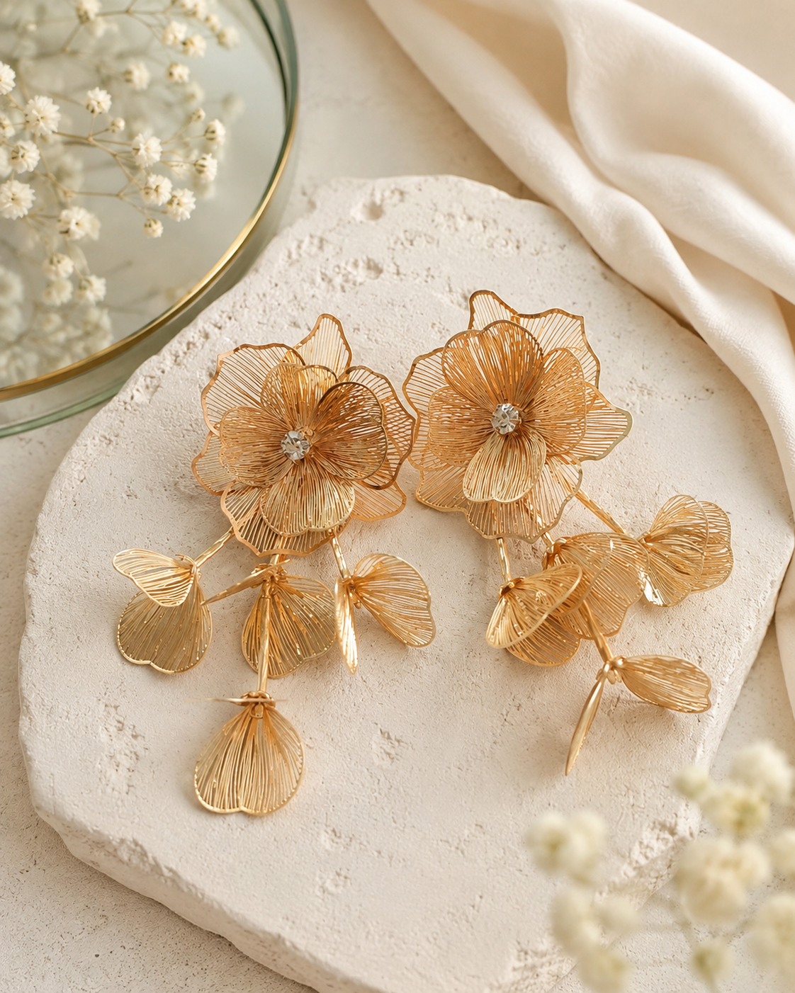Golden Bloom Cascade Earrings