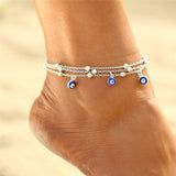 Azure Evil Eye Layered Anklet 🧿✨