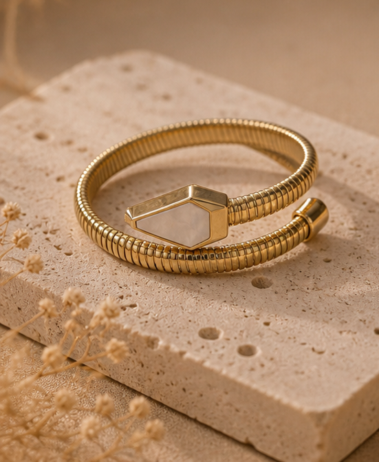 Luna Pearl Coil Bracelet