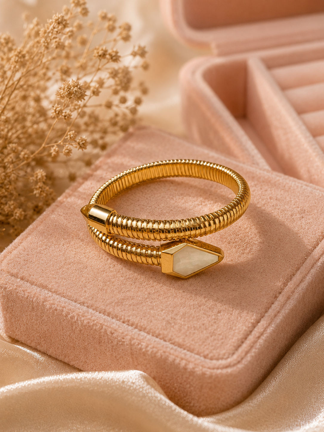 Luna Pearl Coil Bracelet