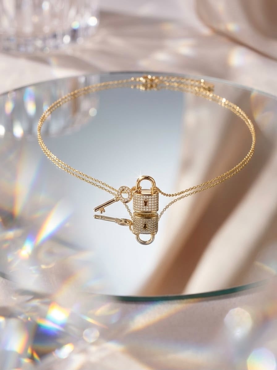 Vaulted Heart Padlock Necklace