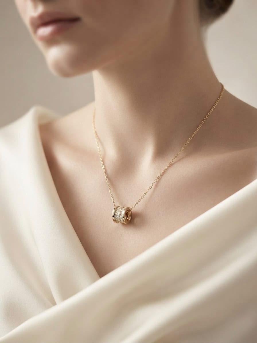 Maison cylindre pavè necklace
