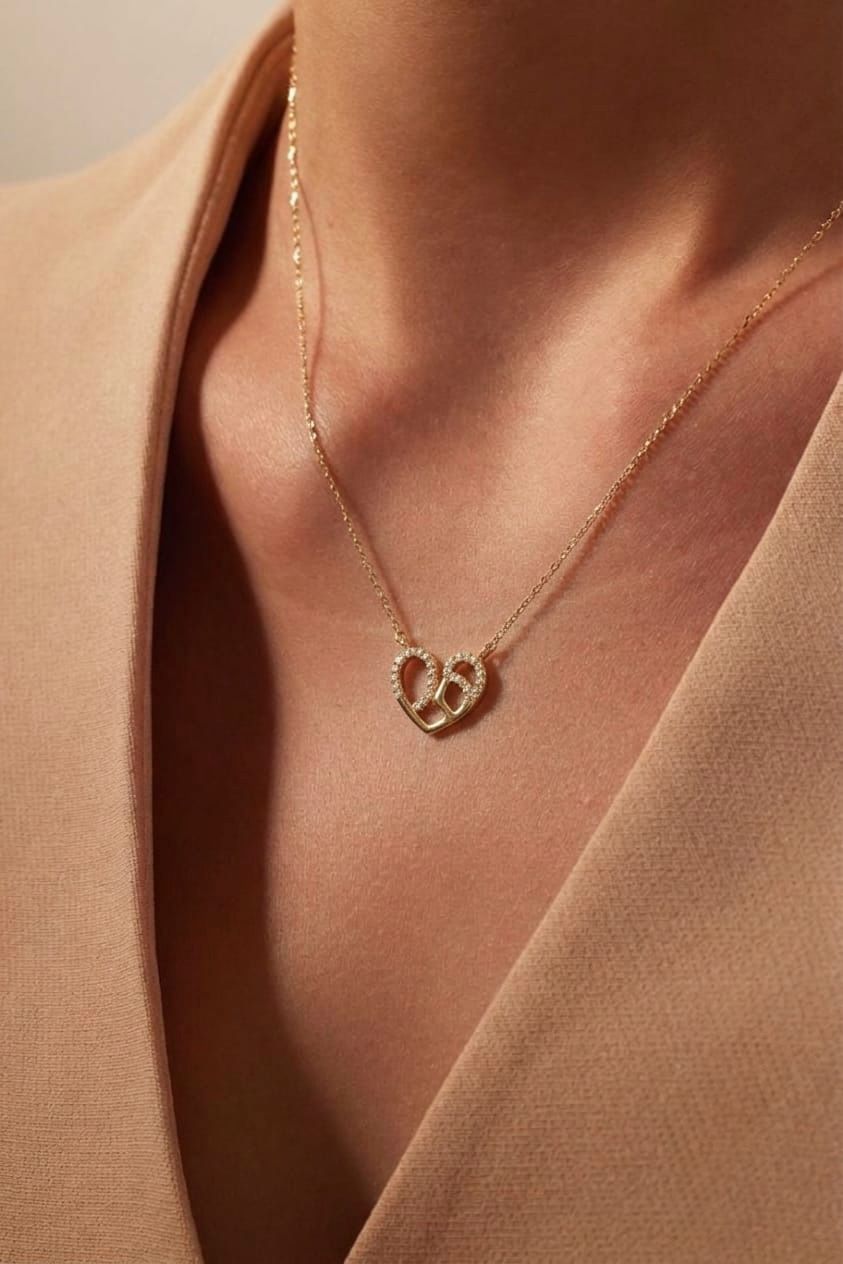 Eternal Embrace Heart Necklace[ Together forever]