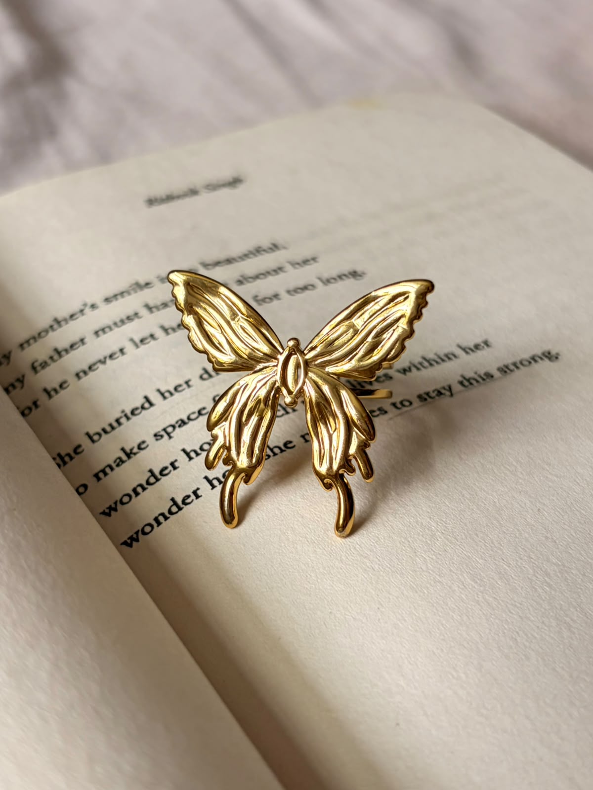 Anti-Tarnish Butterfly Ring