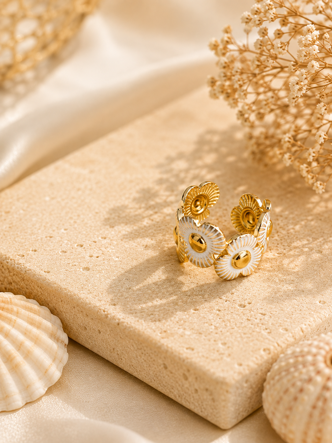 Ivory Bloom Adjustable Ring