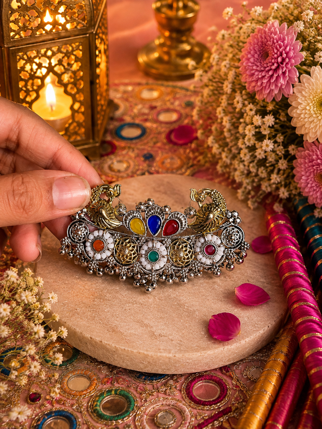 RangRaas Peacock Statement Ring
