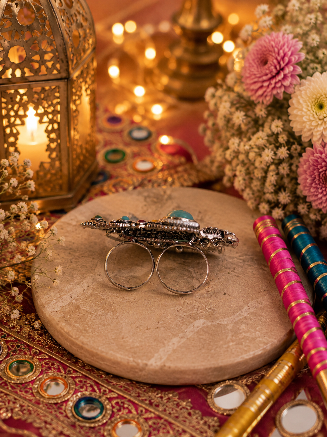Rangrez Turquoise Statement Ring
