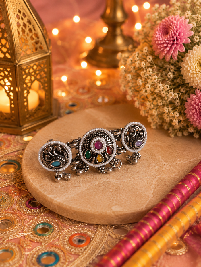 Rangrez Trio Oxidised Ring
