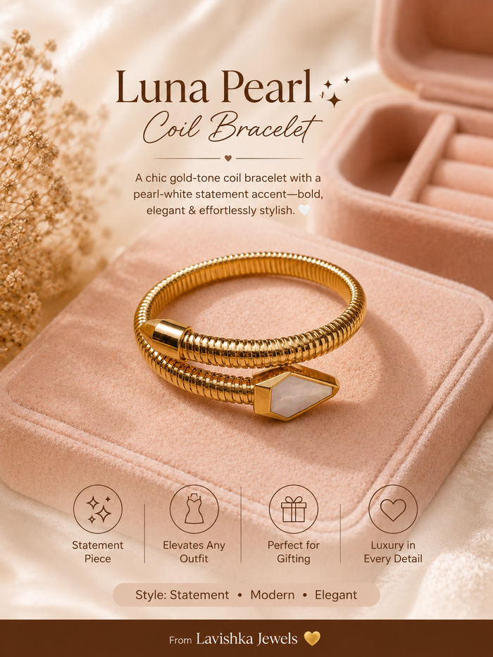 Luna Pearl Coil Bracelet