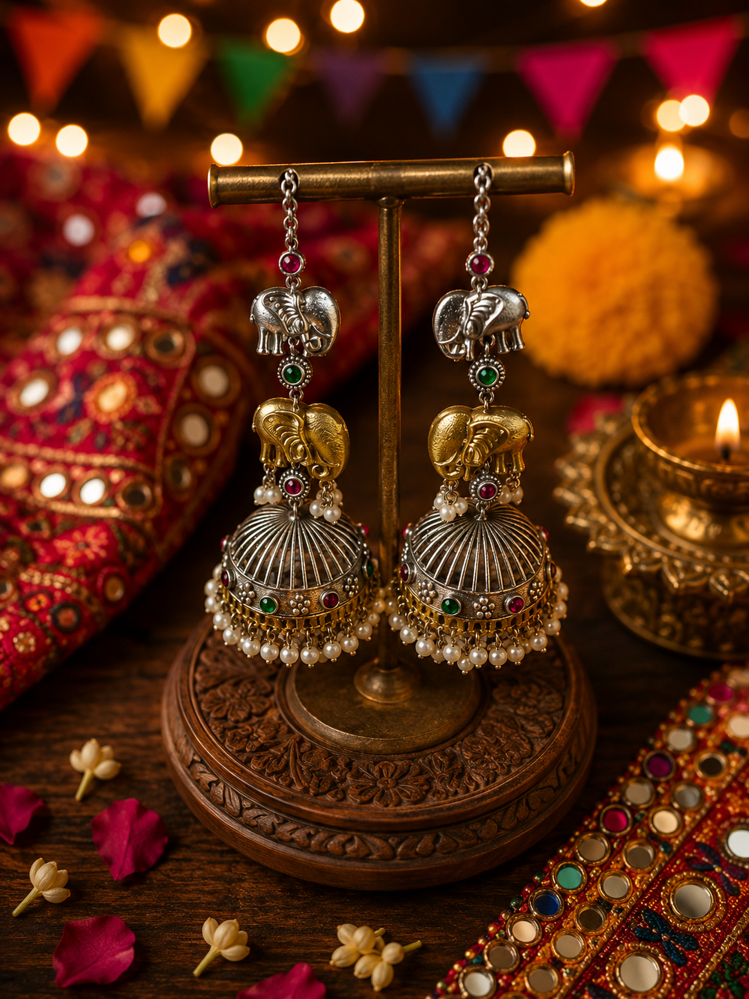 Elephant Jhumka Earrings