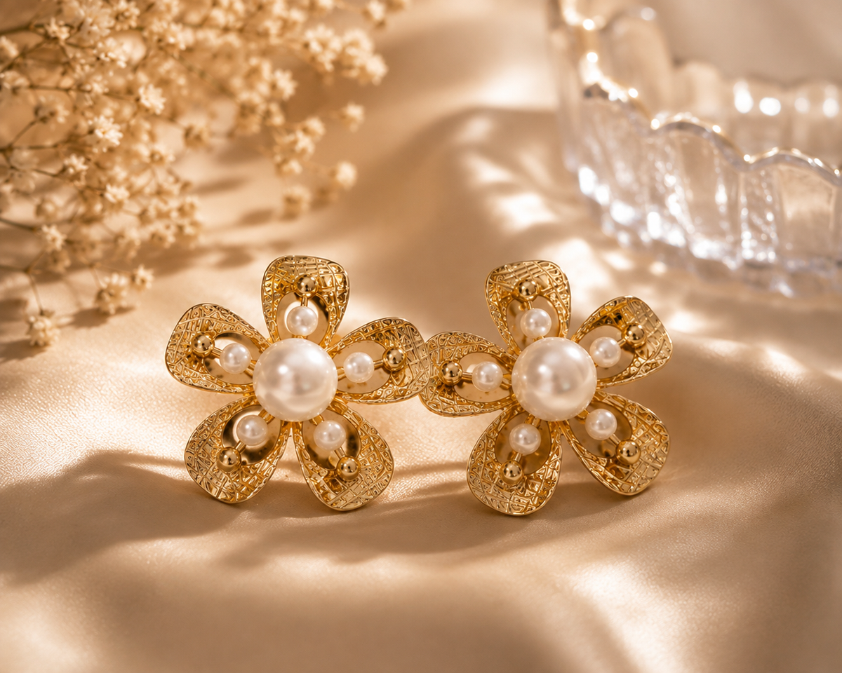 Pearl Bloom Statement Earrings