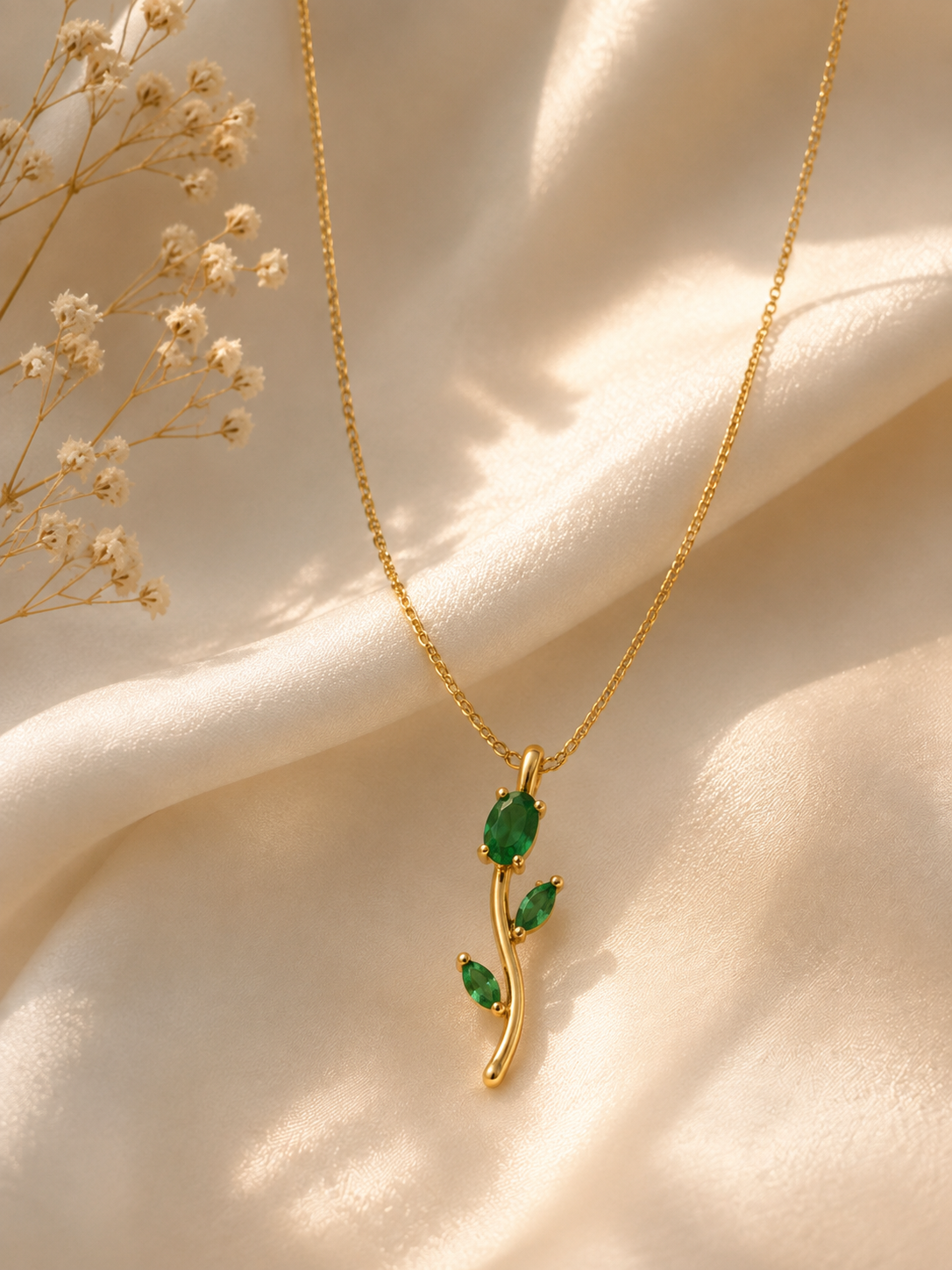 Crimson Bloom Pendant Necklace