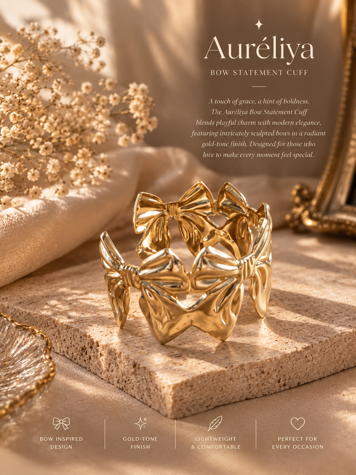 Golden Bow Affair Cuff Bracelet