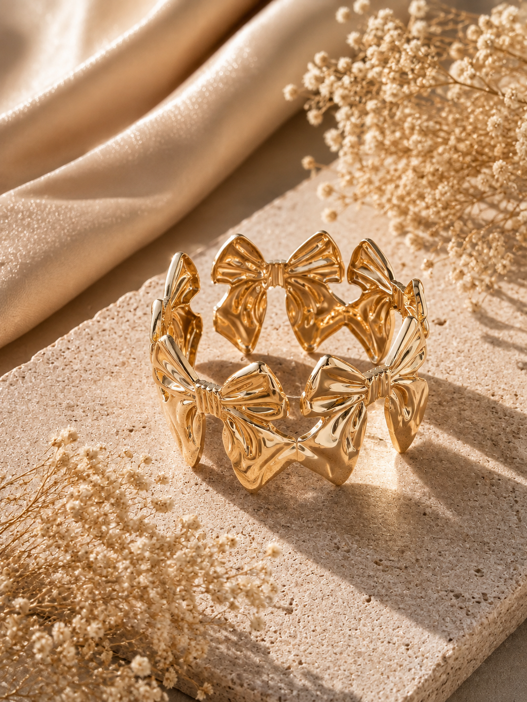 Golden Bow Affair Cuff Bracelet
