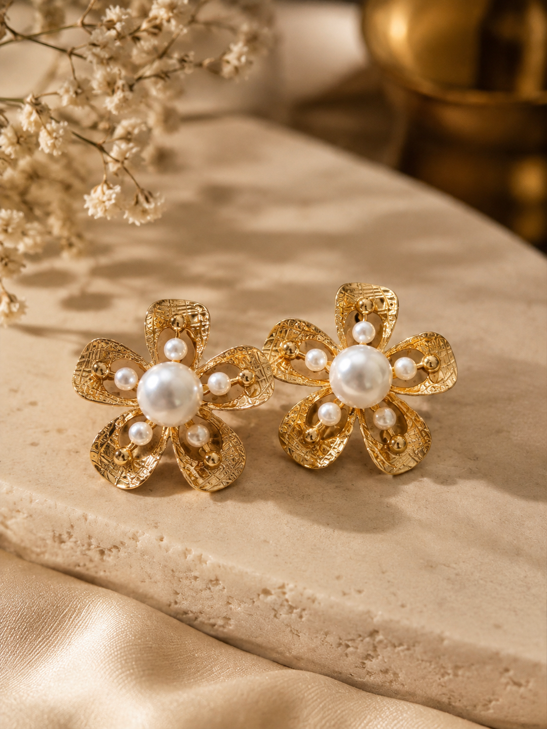 Pearl Bloom Statement Earrings