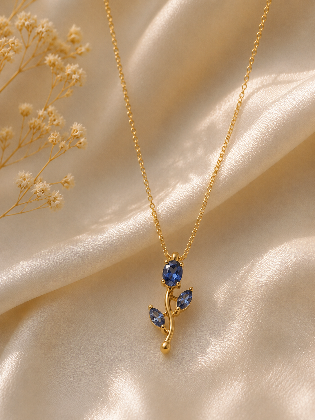 Crimson Bloom Pendant Necklace