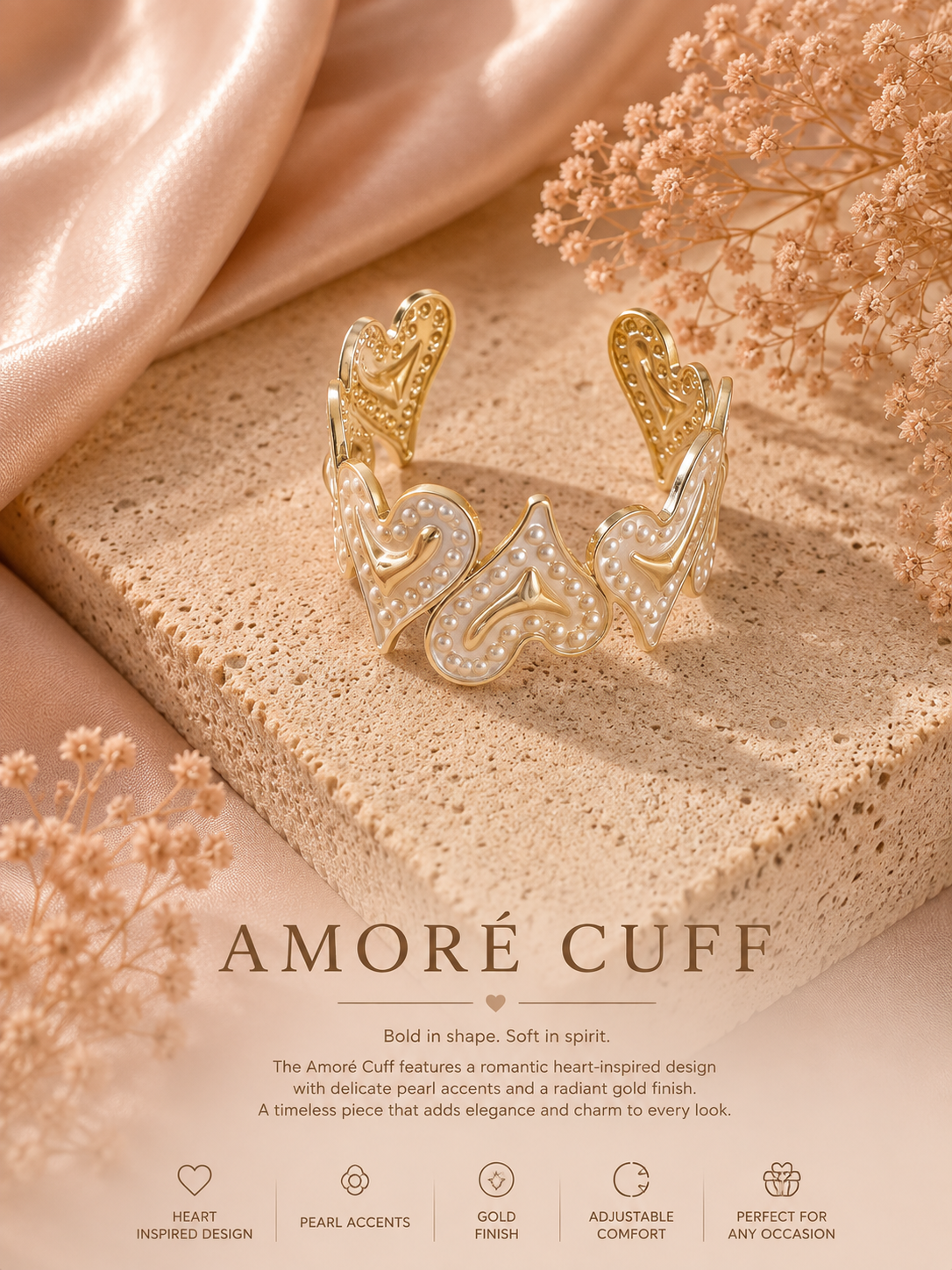 Amoura Heart Statement Cuff