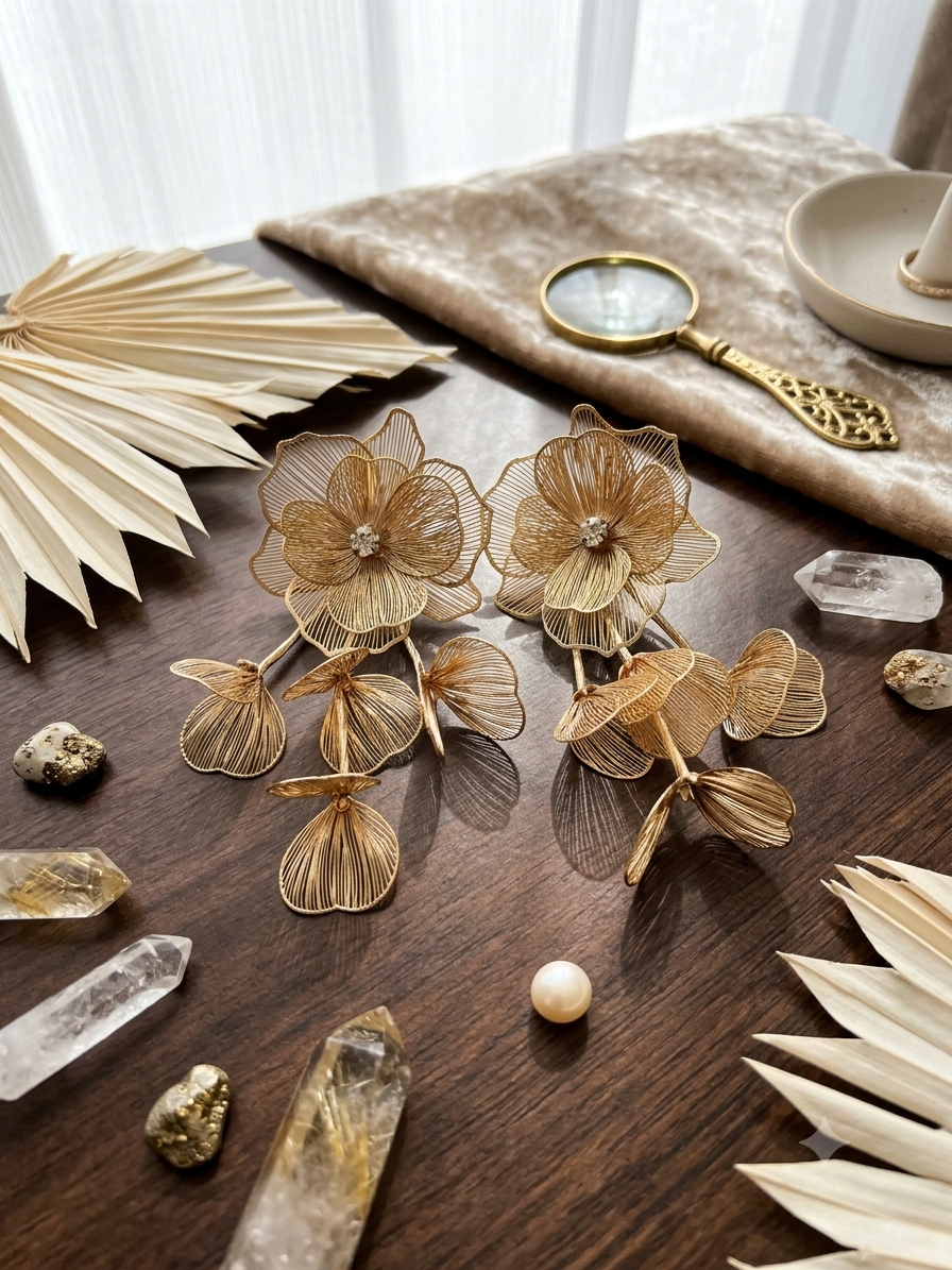 Golden Bloom Cascade Earrings