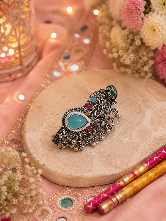 Rangrez Turquoise Statement Ring